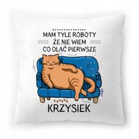 Poduszka Dla Krzyśka Na Urodziny Ze Zdjęciem Na Prezent Biała 40X40 Cm