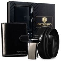 portfel i pasek box ptn 1549l-125-k20-bw-7324 blac