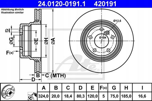 TARCZA HAM PRZOD 356X36 V ATE na Arena.pl
