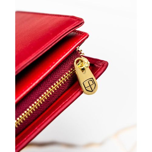 czerwony portfel damski wykonany ze skóry naturalnej i ekologicznej na Arena.pl