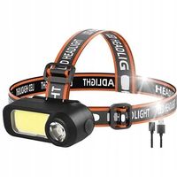 LATARKA CZOLOWA LED MOCNA COB ŁADOWALNY USB 180LM