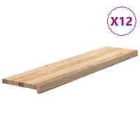 Stopnie schodowe, 12 szt. surowe 110x30x2cm lite drewno dębowe