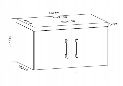 Szafka łazienkowa wisząca pod umywalkę MARKUS 60 biała (W2) na Arena.pl