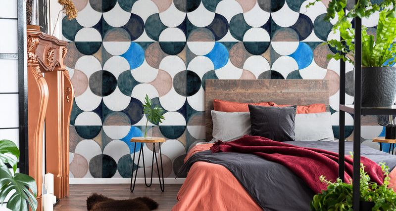 Tapeta GEOMETRYCZNA - Abstrakcja Malowana Akwarelą zdjęcie 2