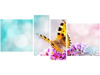 120CM 55 OBRAZ 4 ELEM MOTYL KWIATKACH ŚCIENNY