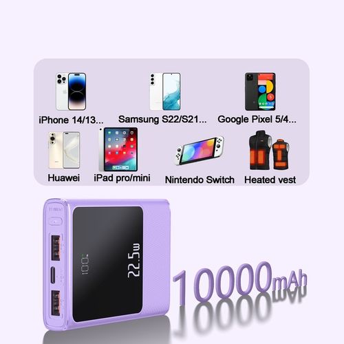 POWERBANK 10000MAH MOCNA SZYBKA ŁADOWARKA 22,5W 2XUSB A/USB-C WYŚWIETLACZ L na Arena.pl