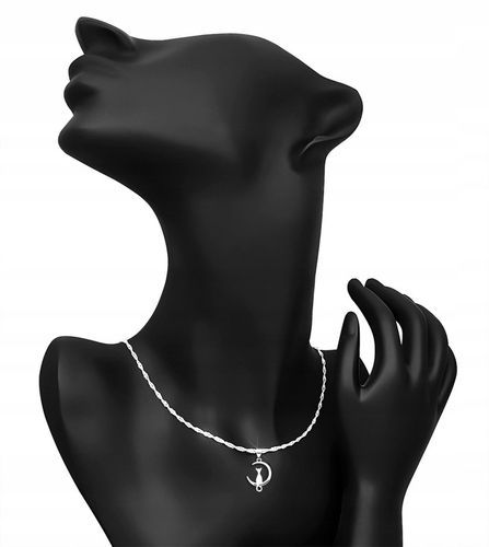 ŁAŃCUSZEK SREBRNY NASZYJNIK KOT KOTEK SREBRO 925 SINGAPUR 45cm NA PREZENT na Arena.pl