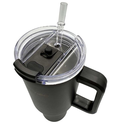 stalowy kubek termiczny termos 1200ml z rączką i słomką km-2172 na Arena.pl