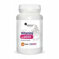 Aliness Pro ADEK Witamina A D3 E K2 MK-7 KOMPLEKS Odporność Kości Wzrok 60k