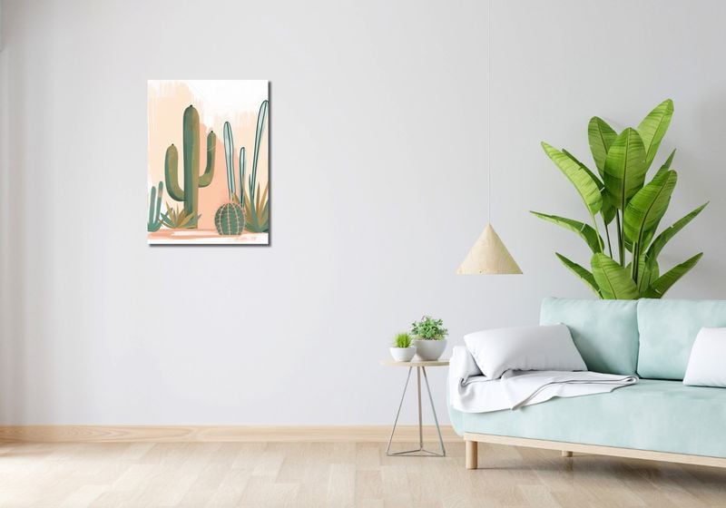 Obraz 50x70cm Ilustracja Kaktusów zdjęcie 2