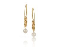 kolczyki splot królewski z perłą (p23/zim/86/1au)