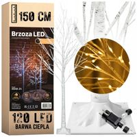 Drzewko świąteczne brzoza led dekoracja święta 150 cm 120 led barwa ciepła