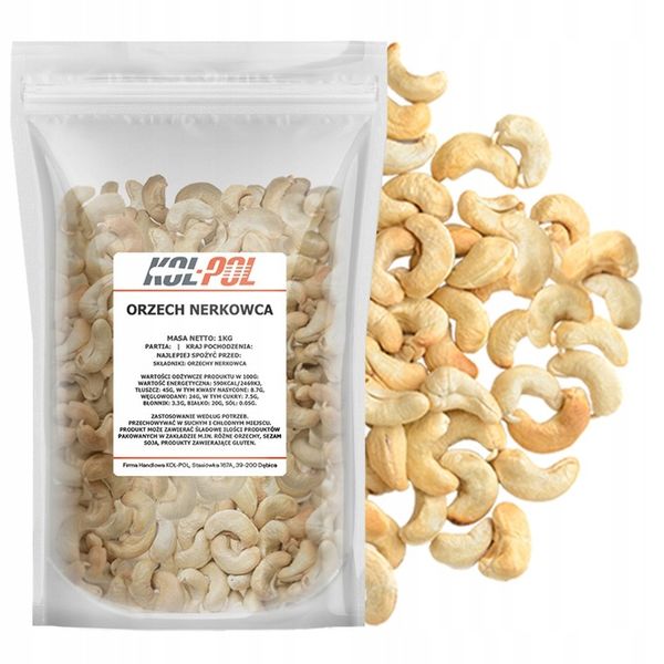 ORZECHY NERKOWCA 1kg Całe nerkowce wysoka jakość zdjęcie 1