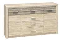 Komoda 2- Drzwiowa z Szufladami 2D4SZ 165 cm Dąb Sonoma KASTIEL ML