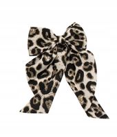 Duża spinka wsuwka kokarda panterka szary 20cm