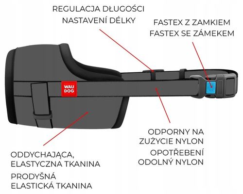Kaganiec dla psa WAUDOG Nylon, wzór Pączki, rozmiar S, 14-20 cm na Arena.pl