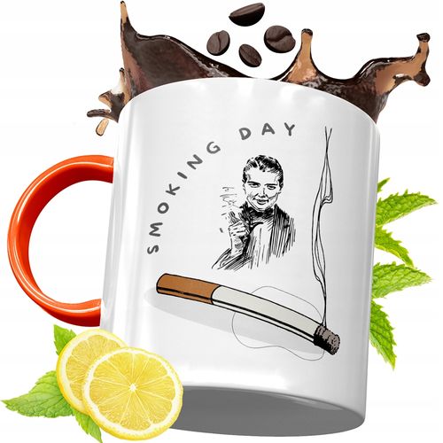 Kubek Pomarańczowy Dla Palacza Prezent Z Nadrukiem Ze Zdjęciem na Arena.pl