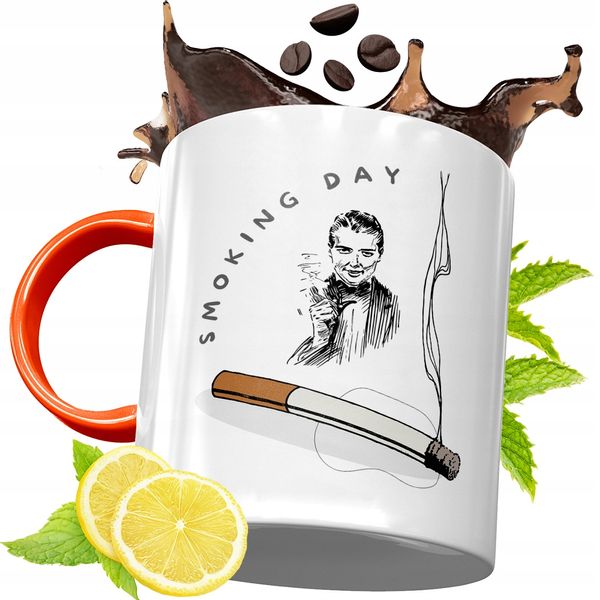 Kubek Pomarańczowy Dla Palacza Prezent Z Nadrukiem Ze Zdjęciem zdjęcie 1