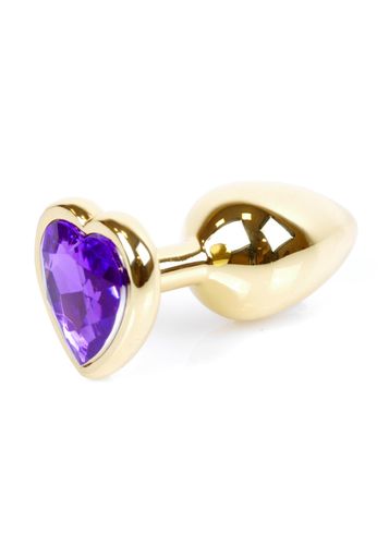 plug-jewellery gold  heart plug- purple na Arena.pl
