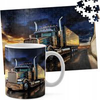 ZESTAW KUBEK + PUZZLE 110EL - TIR CIĘŻARÓWKA TRANSPORT SPEDYCJA