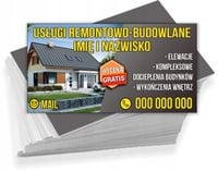 Wizytówki firmowe reklamowe 100szt różne wzory USŁUGI REMONTOWO BUDOWLANE