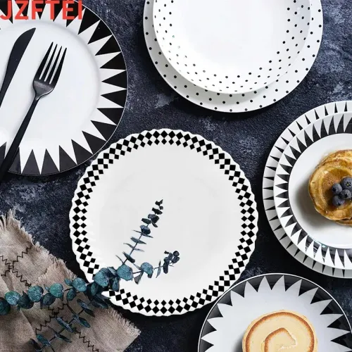 SERWIS OBIADOWY 18 ELEM DLA 6 OSÓB KPL TALERZY ZE ZDOBIENIEM W ROMBY SZKŁO na Arena.pl