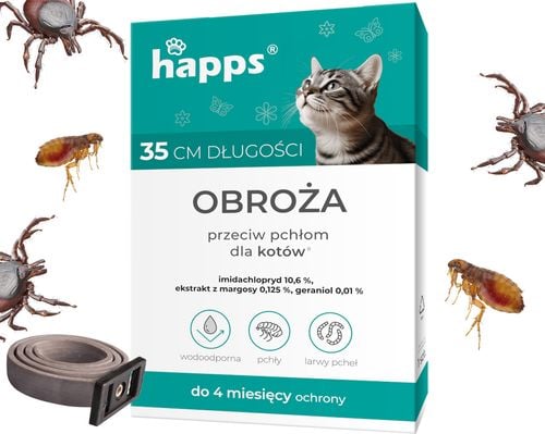 happs - obroża przeciw pchłom dla kotów na Arena.pl