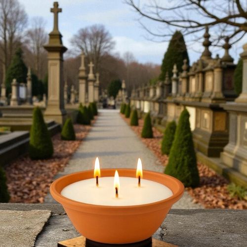 2X ZNICZ CERAMICZNY GLINIANY PARAFINOWY ZALEWANY 20CM 600g NA GRÓB GLINIAK na Arena.pl