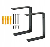 Wspornik półki drewnianej uchwyt podpórka loft czarny mat 150 x 210 x