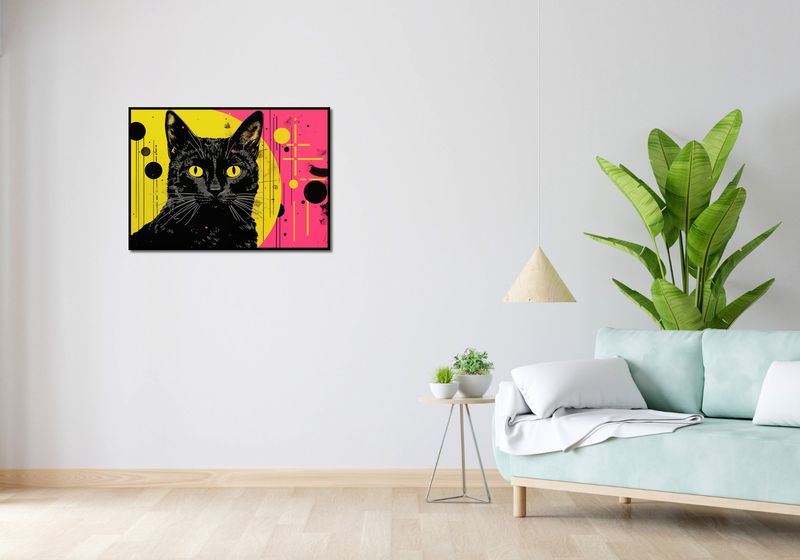 Plakat 84x59,5cm Neonowy Kocur zdjęcie 4