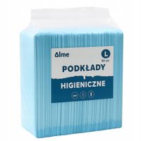 ALME Podkłady higieniczne L 60x60 cm 100 szt Super chłonne Do przewijania