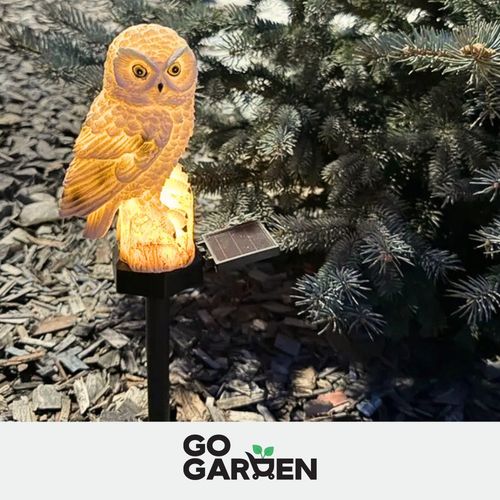 Lampa solarna led ogrodowa sowa wbijana wodoodporna czujnik zmierzchu duża na Arena.pl