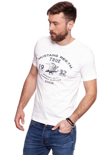 MUSTANG BASIC PRINT T-SHIRT CLOUD DANCER 1006677 2020 L na Arena.pl