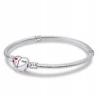 Bransoletka modułowa baza do Charms SREBRO 925 Serce Oczko 19 cm