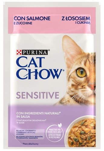 Purina Cat Chow Sensitive Łosoś Saszetka 85G na Arena.pl