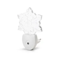 Lampka nocna z czujnikiem LED RGB do gniazdka w kształcie śnieżynki