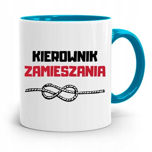 Kubek Błękitny Dla Kierownika Zamieszania Prezent Z Nadrukiem Ze Zdjęciem na Arena.pl