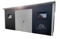 DOMEK OGRODOWY 6X3 BRAMA DWUSKRZYDŁOWA - 2X OKNO ANTRACYT BIAŁY DG165