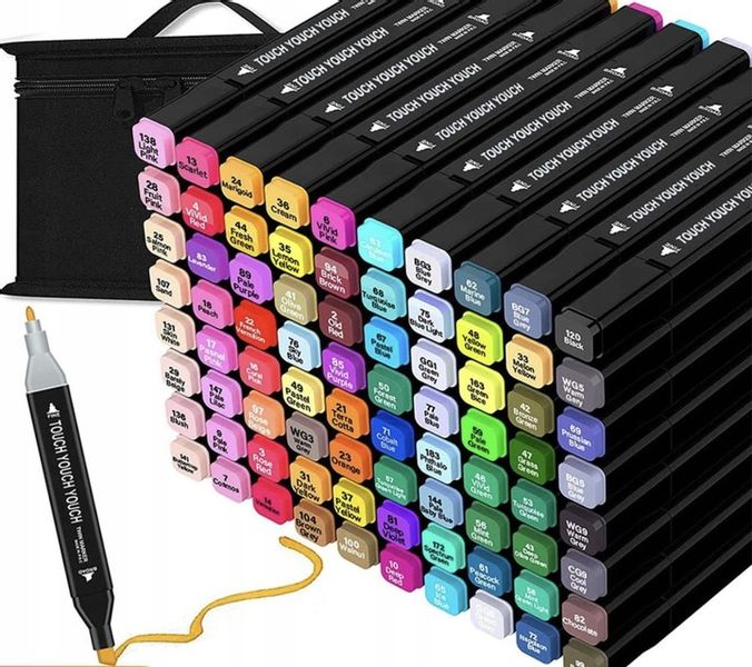 MARKERY FLAMASTRY PISAKI ALKOHOLOWE DWUSTRONNE PRO ZESTAW 80x 80SZT + TORBA zdjęcie 3