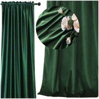 zasłona welurowa na taśmie - zielona