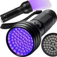 MOCNA LATARKA UV TAKTYCZNA SZPERACZ DO BURSZTYNU BANKNOTÓW ALUMINIUM 51 LED