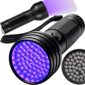 MOCNA LATARKA UV TAKTYCZNA SZPERACZ DO BURSZTYNU BANKNOTÓW ALUMINIUM 51 LED