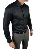 Czarna koszula slim biznesowa elegancka dopasowana XL-43/44