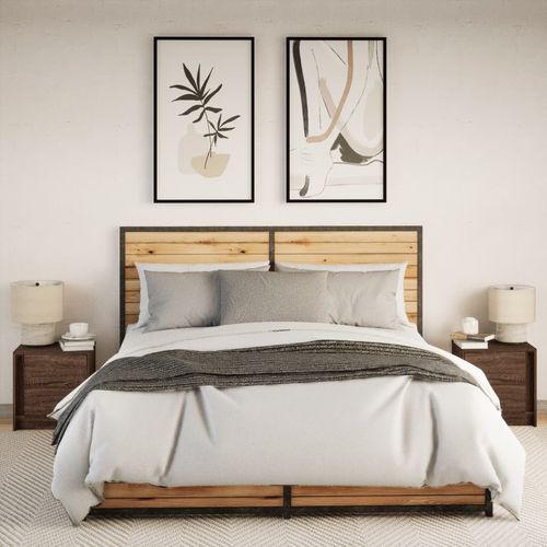 Szafki nocne z oświetleniem LED, 2 szt., kolor brązowy dąb na Arena.pl