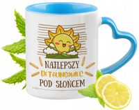 Dla Detalingowca Kubek Błękitny Z Uszkiem W Kształcie Serca Na Prezent