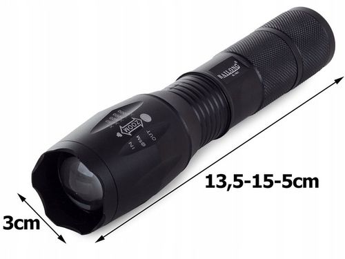 LATARKA TAKTYCZNA BAILONG ZOOM LED CREE XM-L3-U3 WOJSKOWA MOCNA AKUMULATOR na Arena.pl