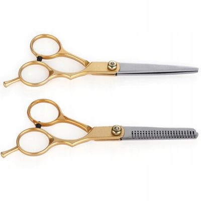 NOŻYCZKI DO STRZYŻENIA WŁOSÓW PROSTE +DEGAŻÓWKI HQ zdjęcie 1