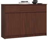 KOMODA K 140 cm 3 DRZWI 3 SZUFLADY WENGE