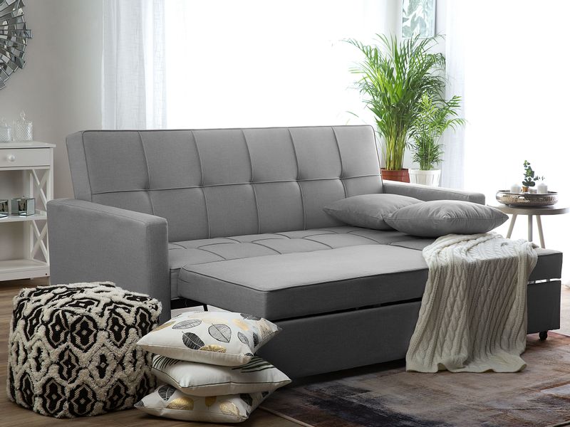 Sofa rozkładana jasnoszara GLOMMA zdjęcie 4