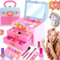 Kuferek z Kosmetykami do Makijażu Cienie Lakiery